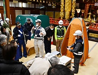 高野山大師教会での避難訓練（今年3月）